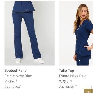Bootcut pants and tulip top - Estate Navy blue